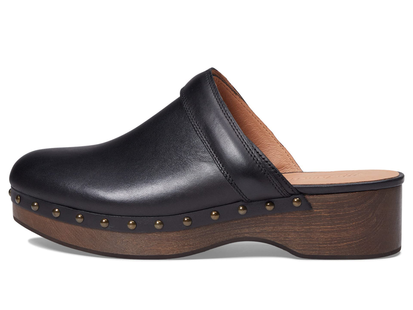 Madewell The Cecily Clog in Oiled Leather Clogs for Women - Slip-On Style Closure, and Round Toe Silhouette True Black 9 M