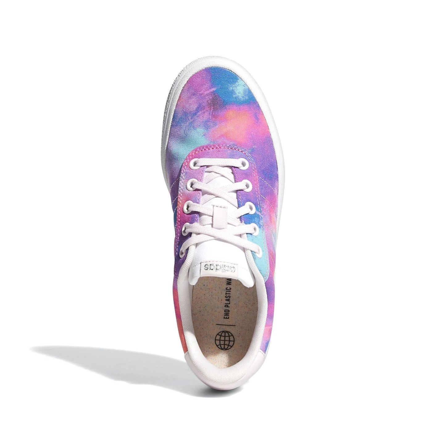 Adidas Women's Vulc Raid3r Skateboard Shoes, White/Pink/Silver Metallic US 6.5