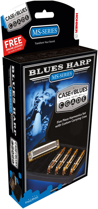 HOHNER Blues Harp MS Mouth Organ Harmonica C/D/E/G/A Pack of 5