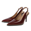 Joseywade Burgundy Pointed Toe Slingback Pumps 3.5” Heels US 9