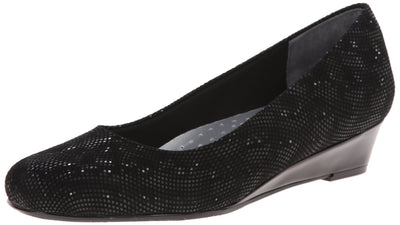 Trotters Women's Lauren Dress Wedge, Black Suede, 8.5 N US
