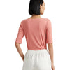 Lauren Ralph Lauren Womens Petite Stretch Cotton Boatneck Top Pink Mahogany PL