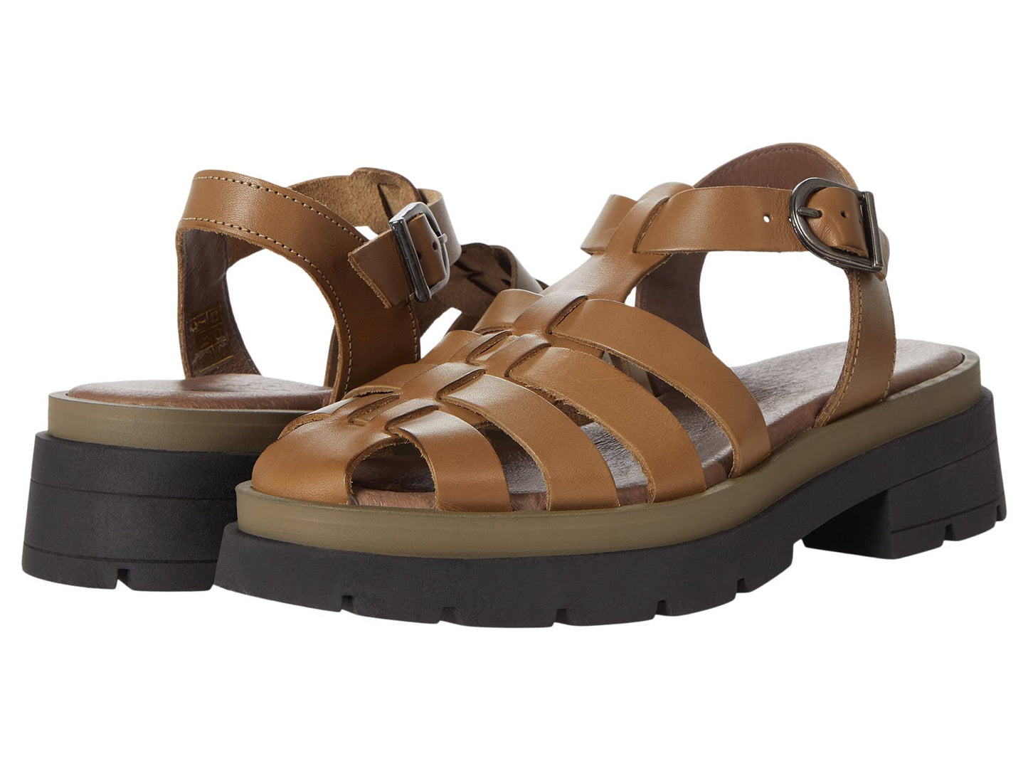 Free People Delaney Fisherman Platform - Women Platform Sandals - Leather Upper and Lining - Rubber Outsole Dark Sand EU 39 (US Women's 9) M