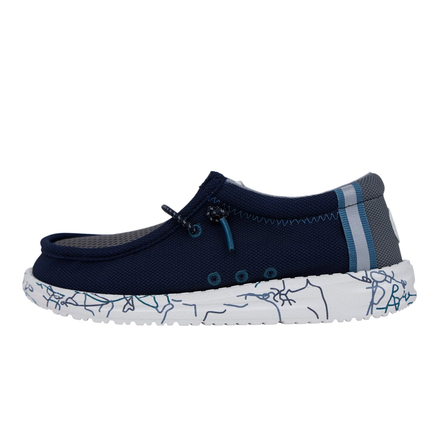 HEYDUDE Wally Toddler Summer Mesh - Navy/Charcoal