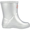 Hunter Little Kids Original First Classic Metal Rain Boot, Silver, 6
