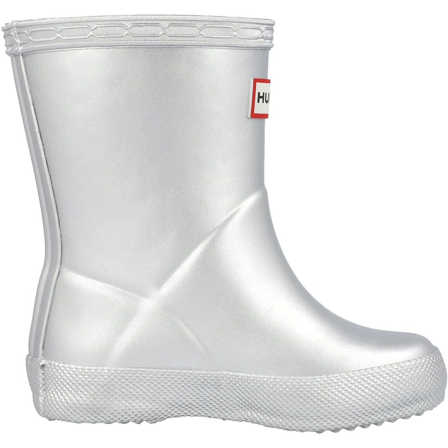 Hunter Little Kids Original First Classic Metal Rain Boot, Silver, 6
