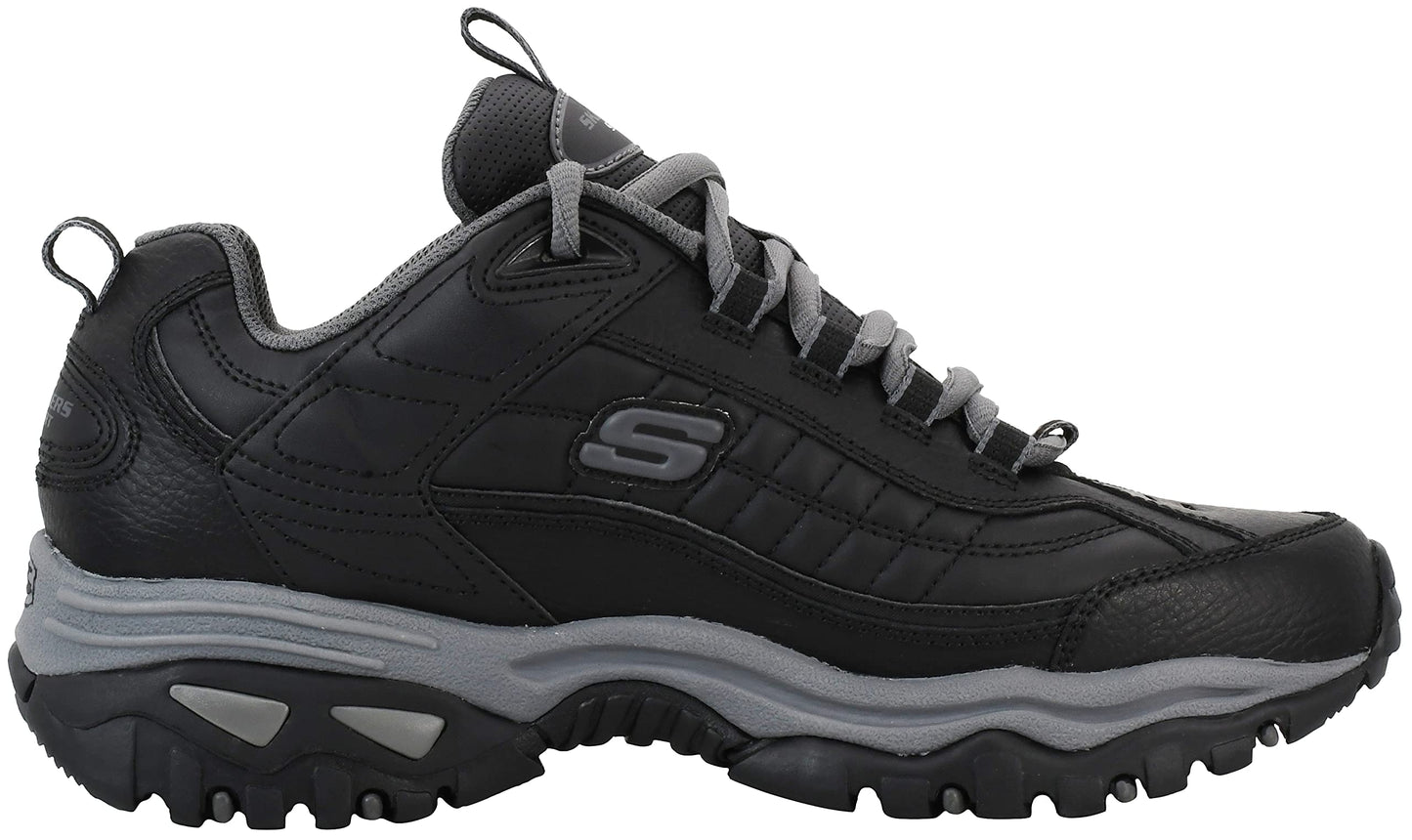 Skechers Men's Energy Afterburn Lace-Up Black/Charcoal Sneaker 8.5 W US