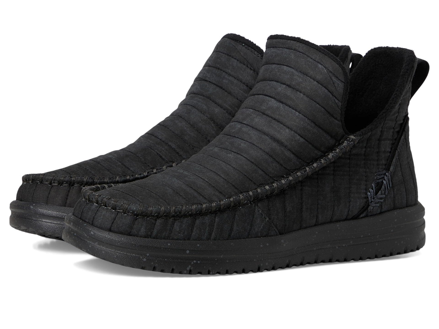 HEYDUDE Women's Camden Quilted Black/Black 10 Medium
