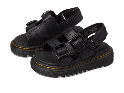 Dr. Martens Kid's Collection Varel (Toddler) - Sandals for Kids - Leather Upper - Textile Lining - PVC Outsole Black 7 UK (US 8 Toddler) M