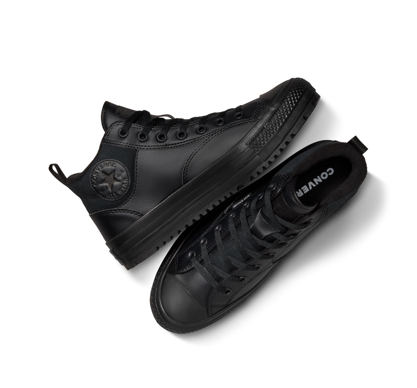 Converse, Unisex, Chuck Taylor All Star Malden Street Mid Top Boots, Black/Black/Black, Men's 6.5, Women's 8.5, Medium