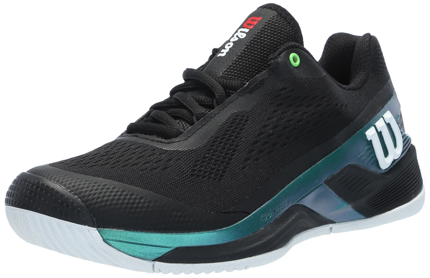 WILSON Rush Pro 4.0 Blade Women's Tennis Shoe - Black/Deep Teal, Size 6.5 US