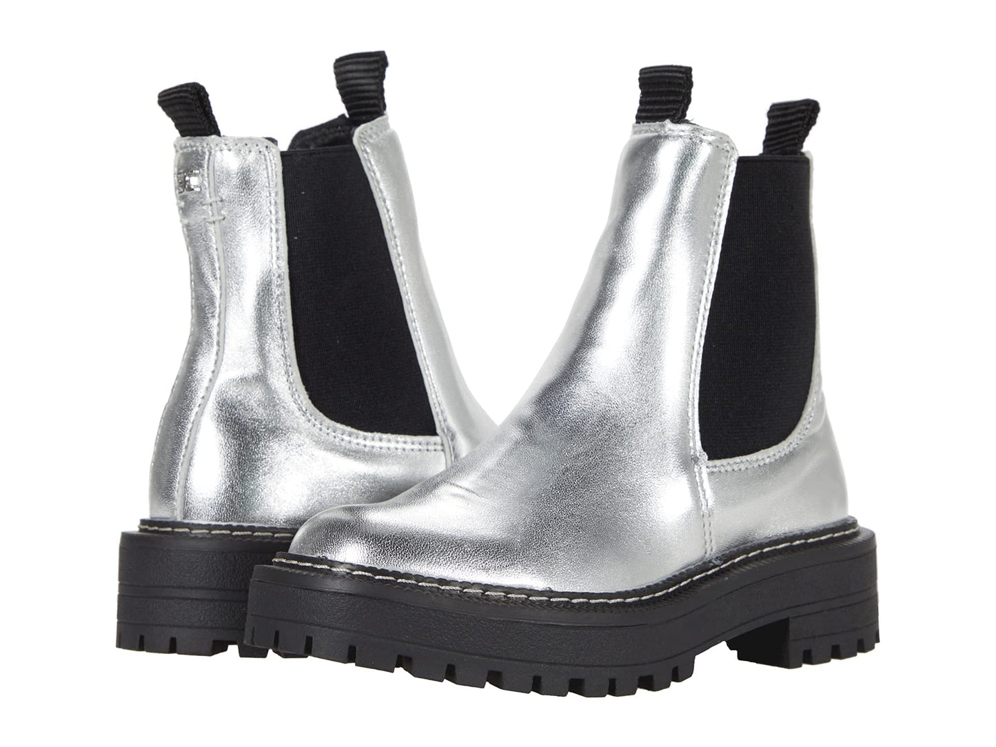Sam Edelman Girls Laguna Mini Chelsea Boot, Soft Silver, 4 Big Kid