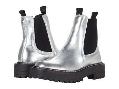 Sam Edelman Girls Laguna Mini Chelsea Boot, Soft Silver, 4 Big Kid