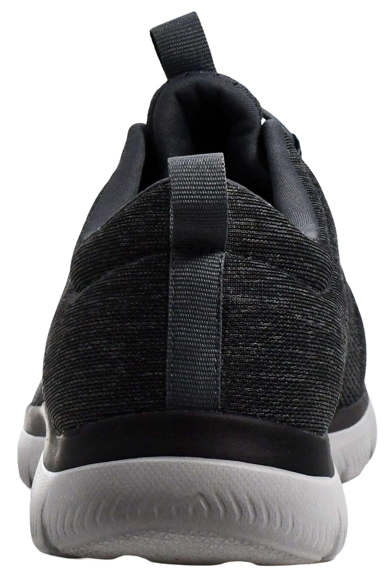Skechers Men's Summits Louvin Slip-On Sneaker, Charcoal/Orange, 8 Wide
