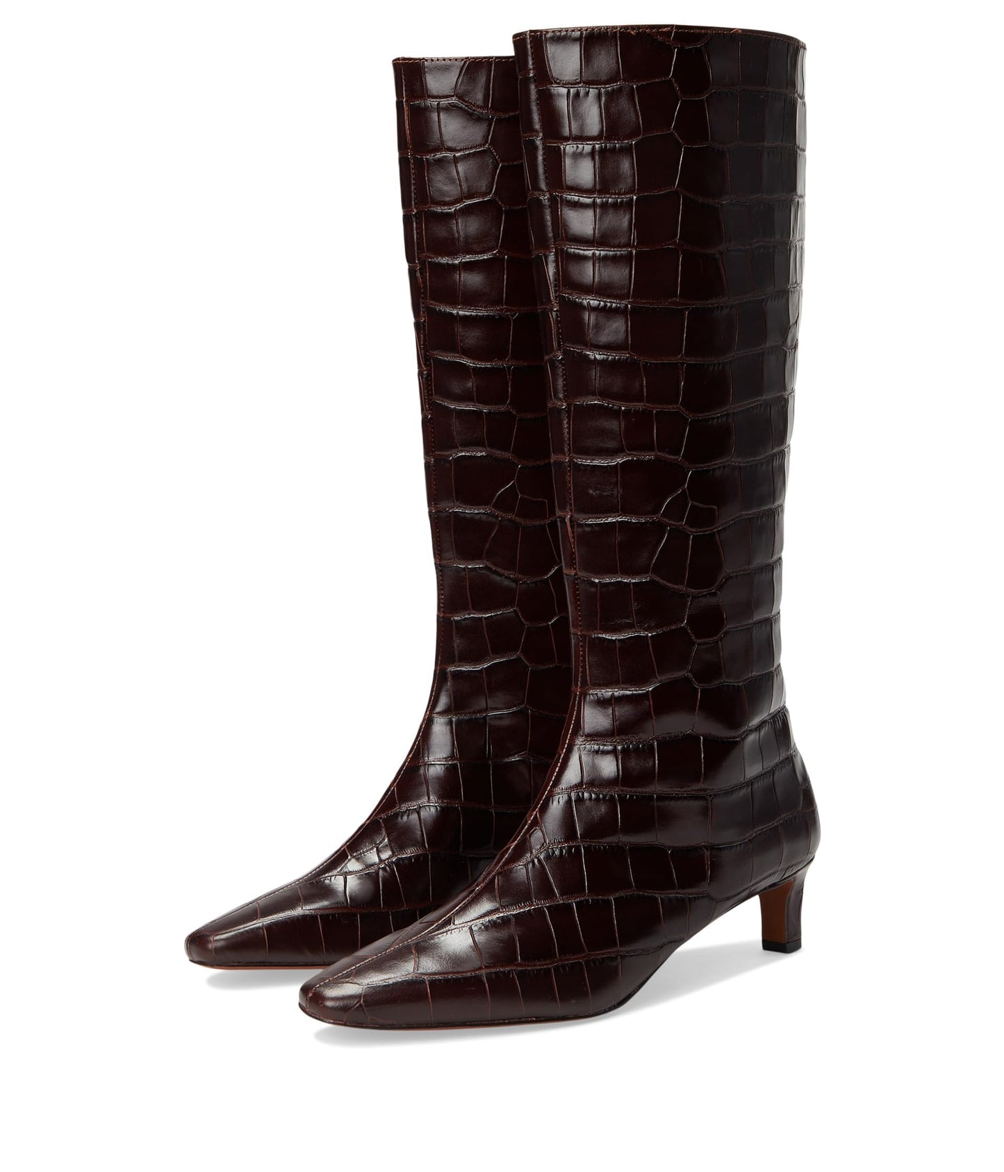 Madewell Womens Dorchester Dimes Tall Boot - Croc Chocolate Raisin 8 Medium