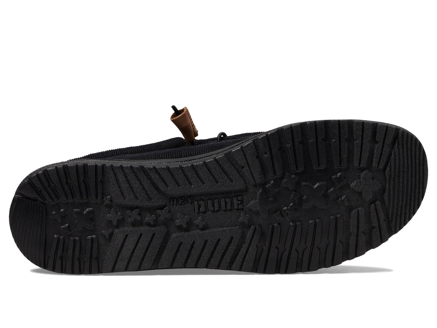 HEYDUDE Men's Wally Corduroy Slip On Loafer, Black Size 7 | Lightweight Flex & Fold Outsole with Elastic Lace