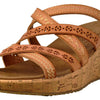 Skechers Women's Beverlee - Tiger Posse Wedge Sandal, Tan, 6 M US