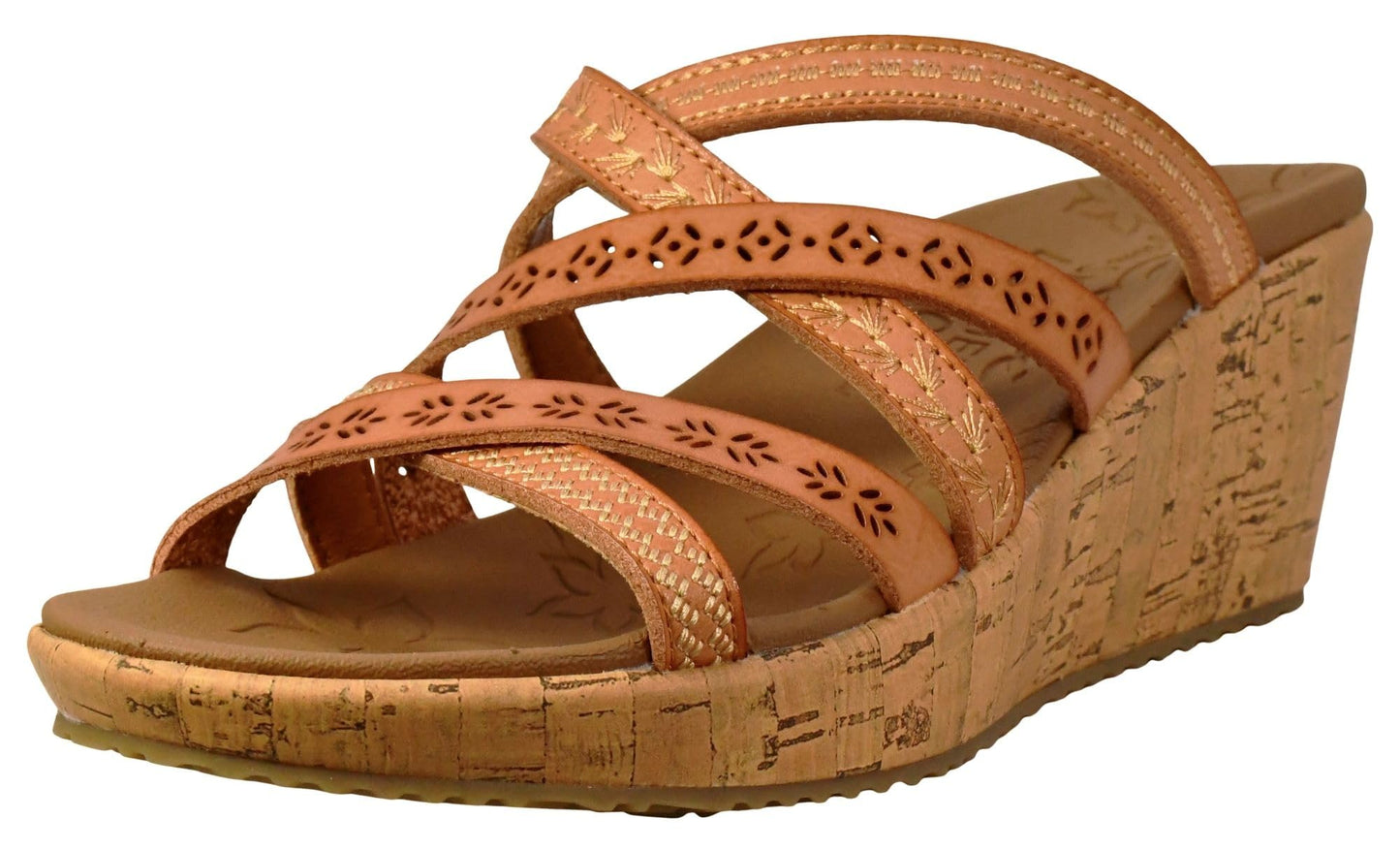 Skechers Women's Beverlee - Tiger Posse Wedge Sandal, Tan, 7.5 M US