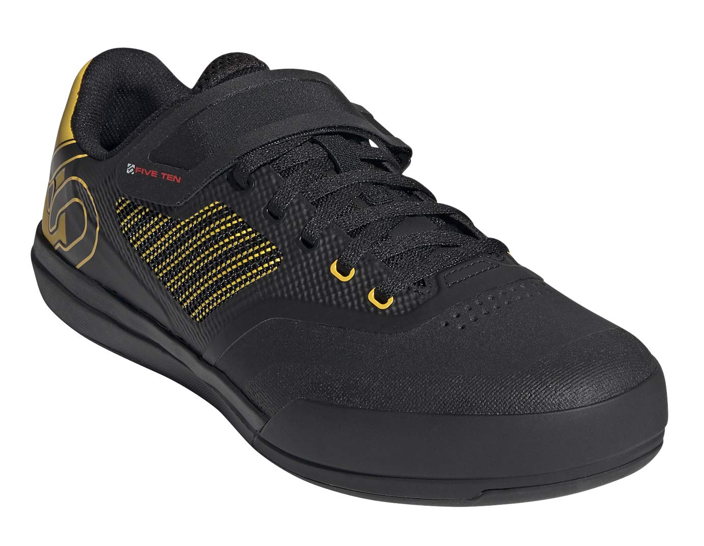 Five Ten Men's Hellcat Pro Mountain Bike Shoe, Core Black/Hazy Yellow/Red - 10