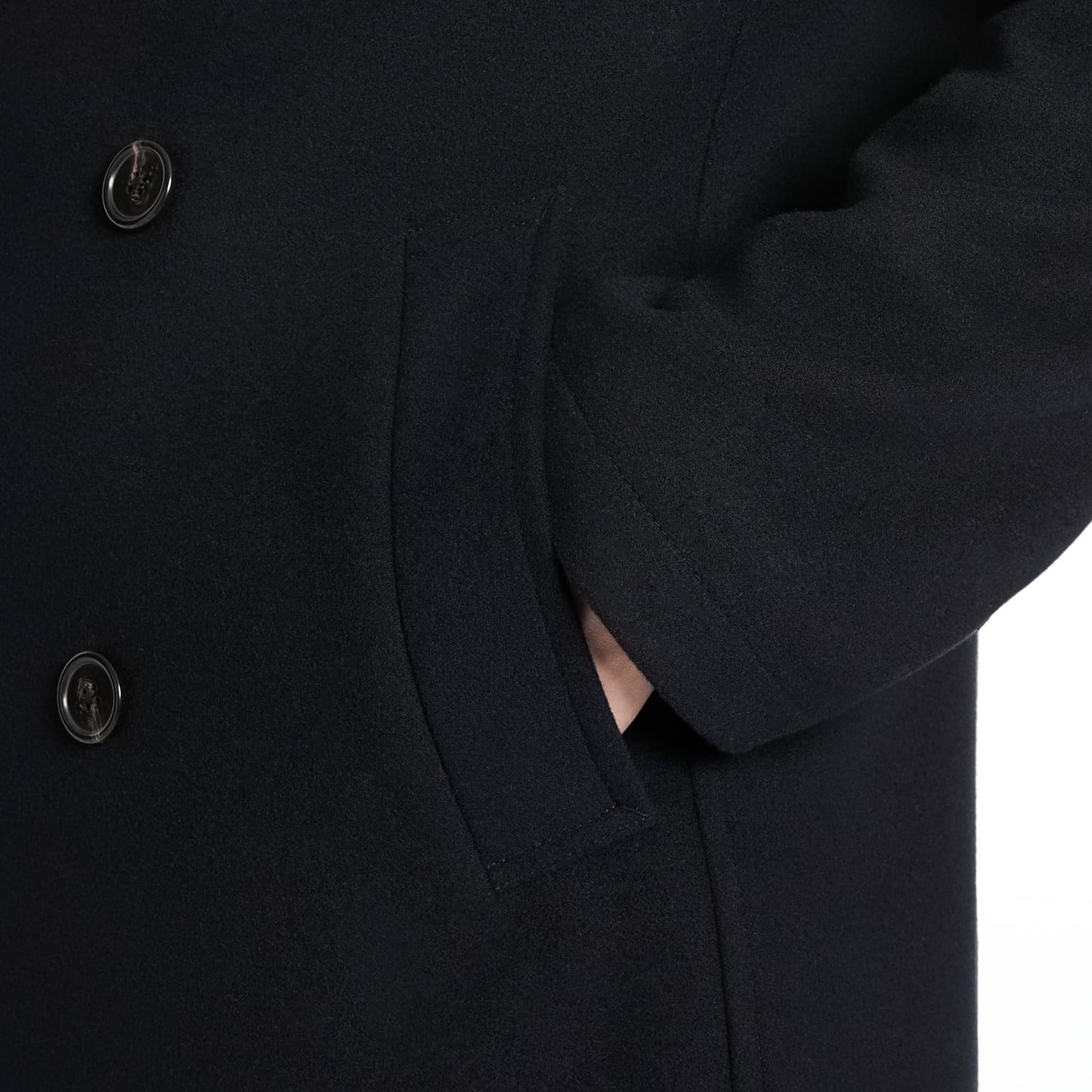 Ben Sherman Men's Boris Classic Double Breasted Peacoat Jacket, Navy, XX-Large