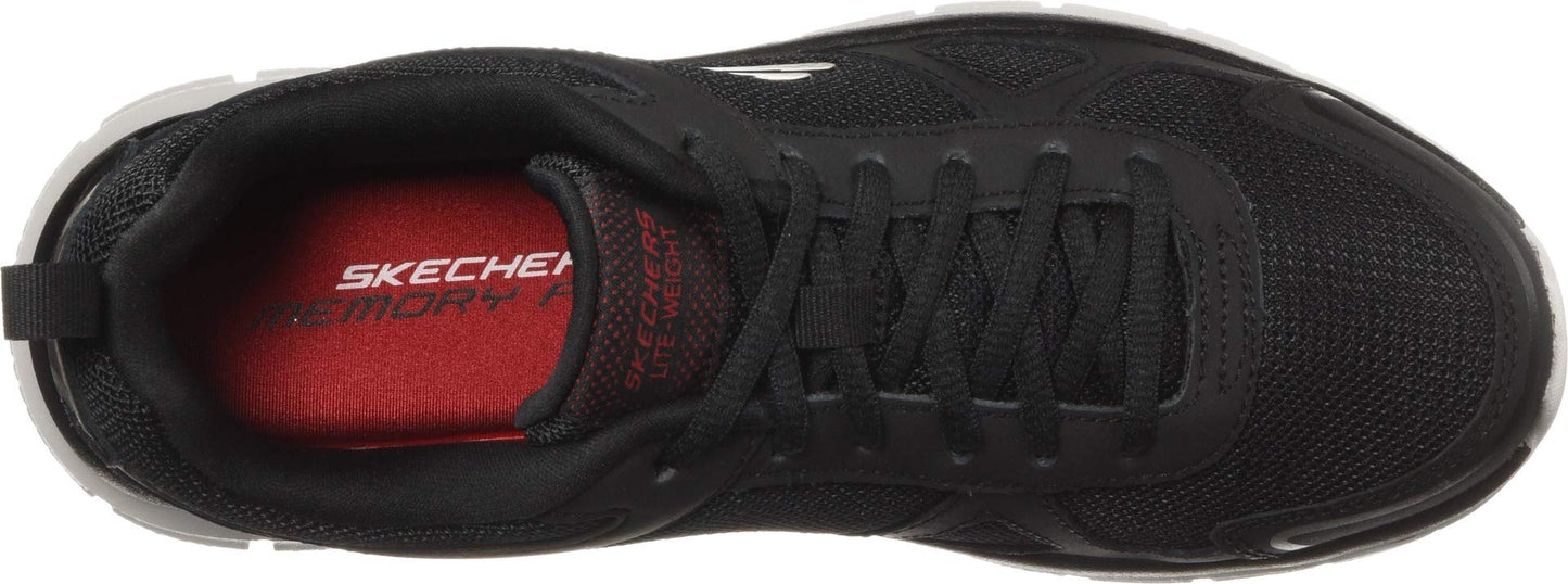 Skechers Men's Sports Shoes, Black/Red, 9.5 Wide
