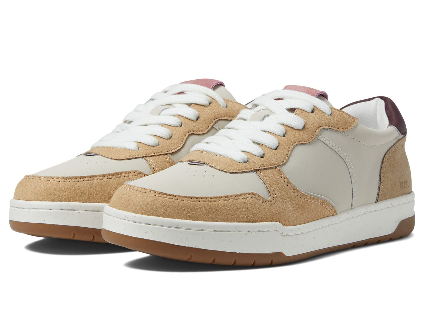 Madewell Court Low-Top Sneakers in Washed Nubuck and Suede Vintage Mulberry Multi 7 M
