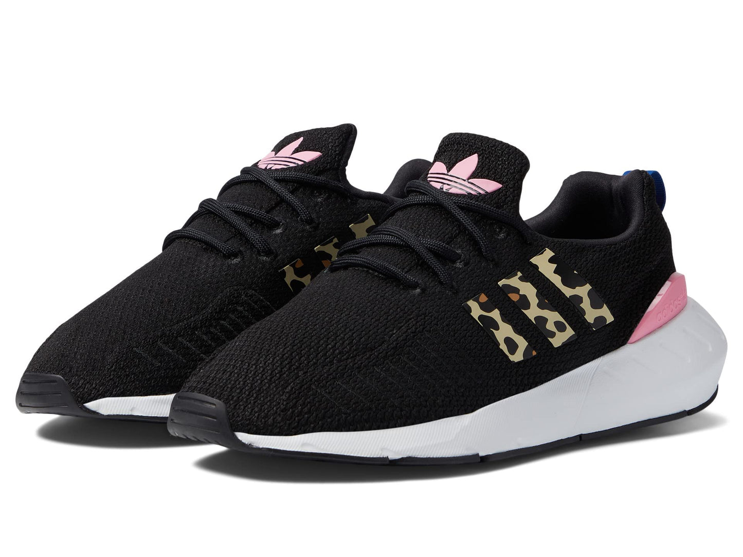 adidas Originals Girl's Swift Run 22 (Big Kid) Black/Bliss Pink/Blue 4.5 Big Kid M