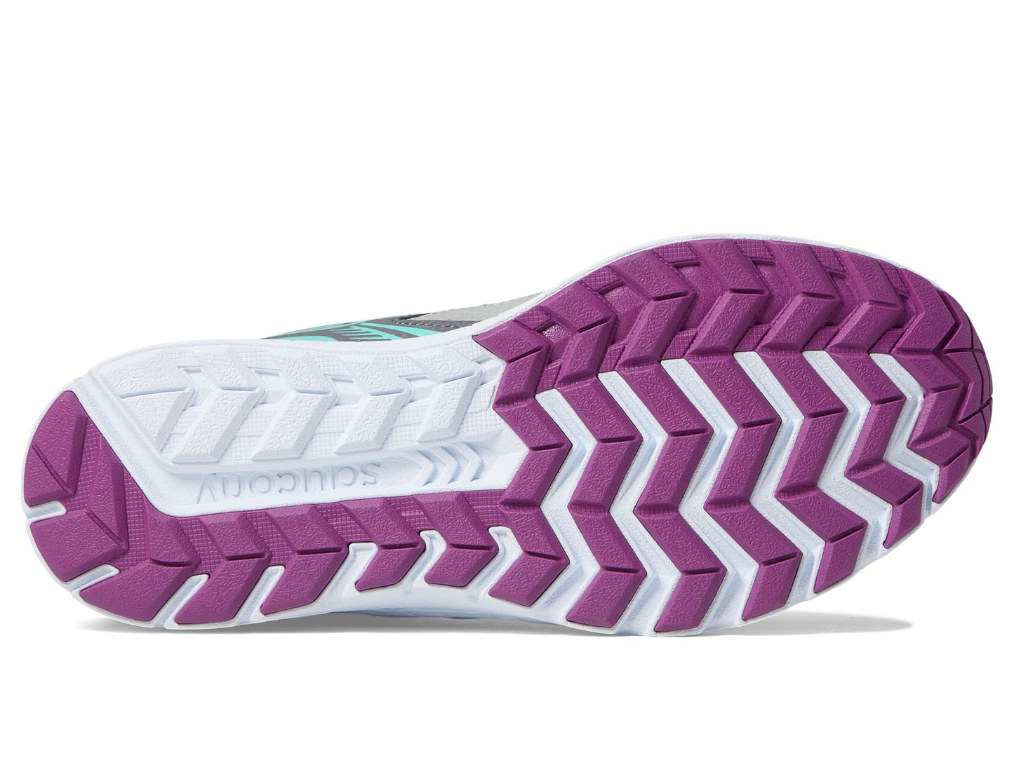Saucony Cohesion 14 Lace to Toe Running Shoe, Grey/Magenta/Turq, 1.5 US Unisex Big Kid