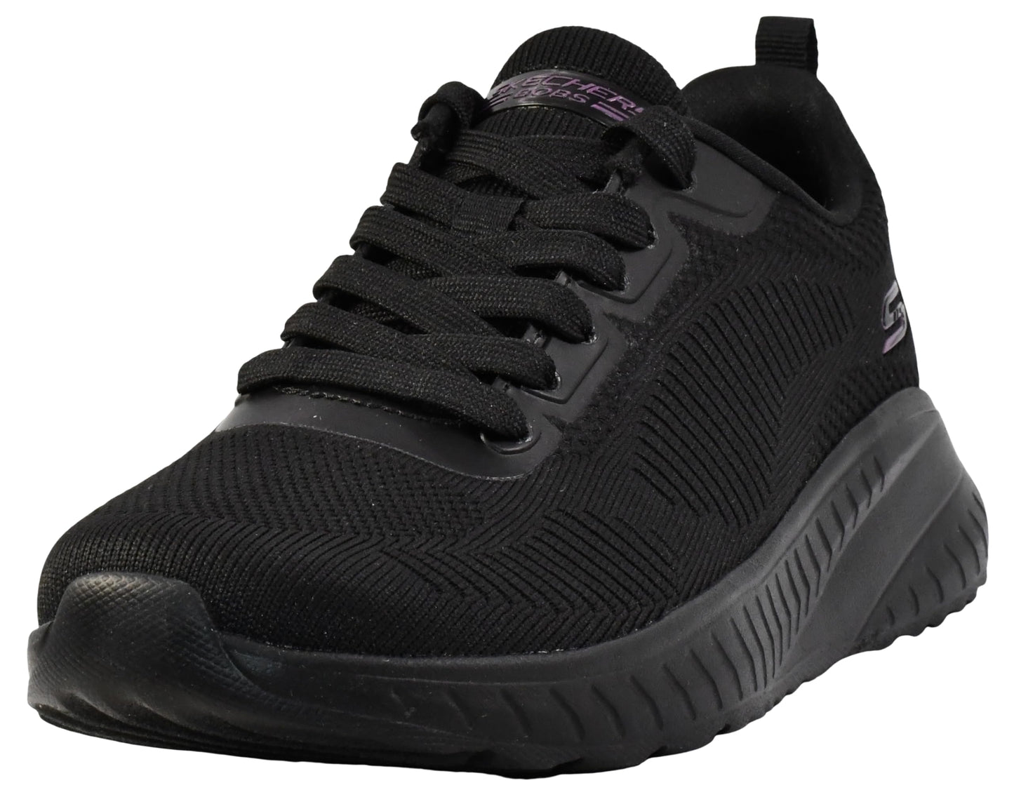 Skechers Women's Bobs Squad Chaos – Face Off Sneaker, Black/Black, 9.5