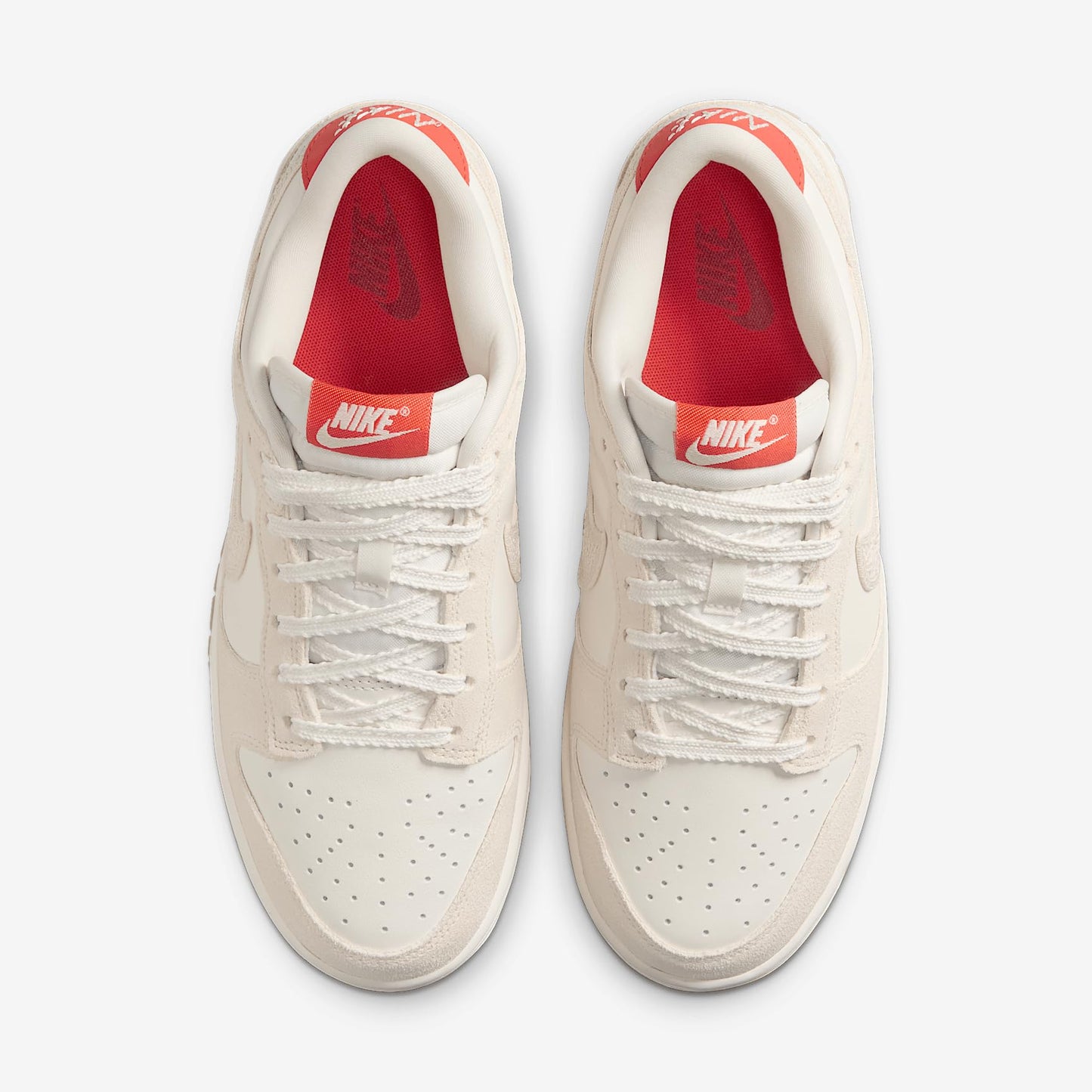 Nike Dunk Low Women's Shoes (HV5231-133, Sail/Picante Red/Flax/Pale Ivory) Size 9.5