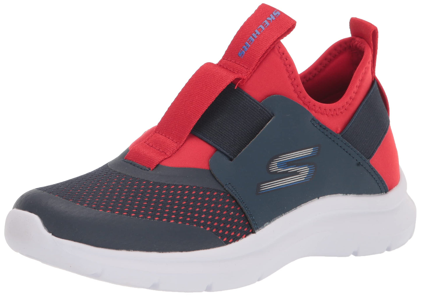 Skechers Kids Boys Skech Fast Sneaker, Navy/Red, 3.5 Big Kid