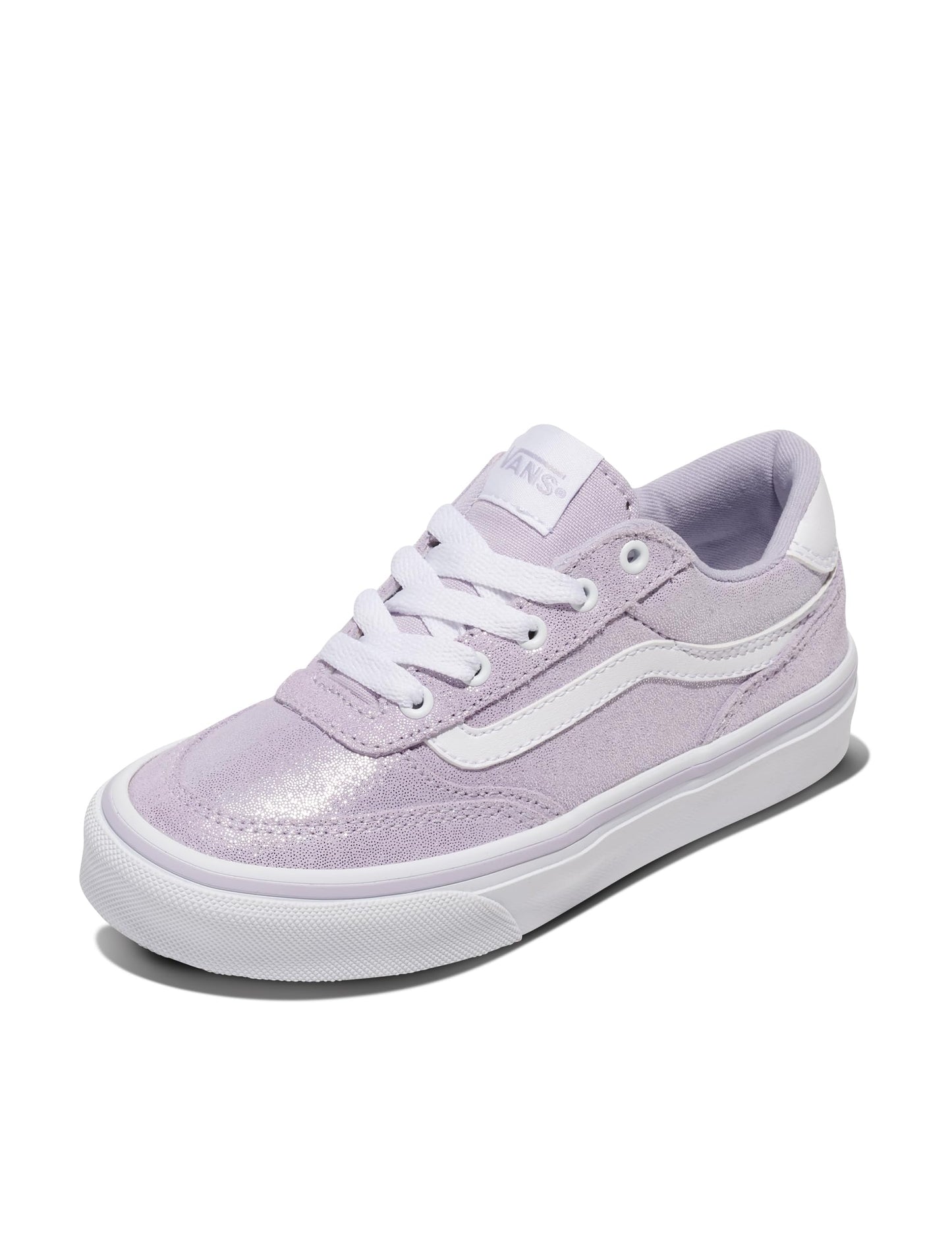 Vans Missy Brooklyn LS Shoe | Girls' Low-Top Sneakers for School & Fashion, Casual Kid Footwear, Foil Suede Evening Haze, 2.5