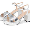 Stuart Weitzman Womens Dayna Platform 80 Silver 9.5 M