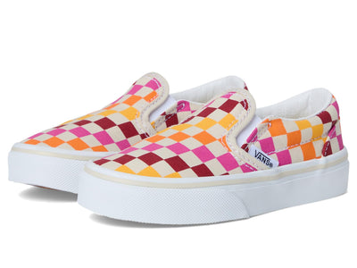 Vans Kids Unisex Classic Slip-on (Little Kid), Retro Rainbow Checkerboard, 12 Medium