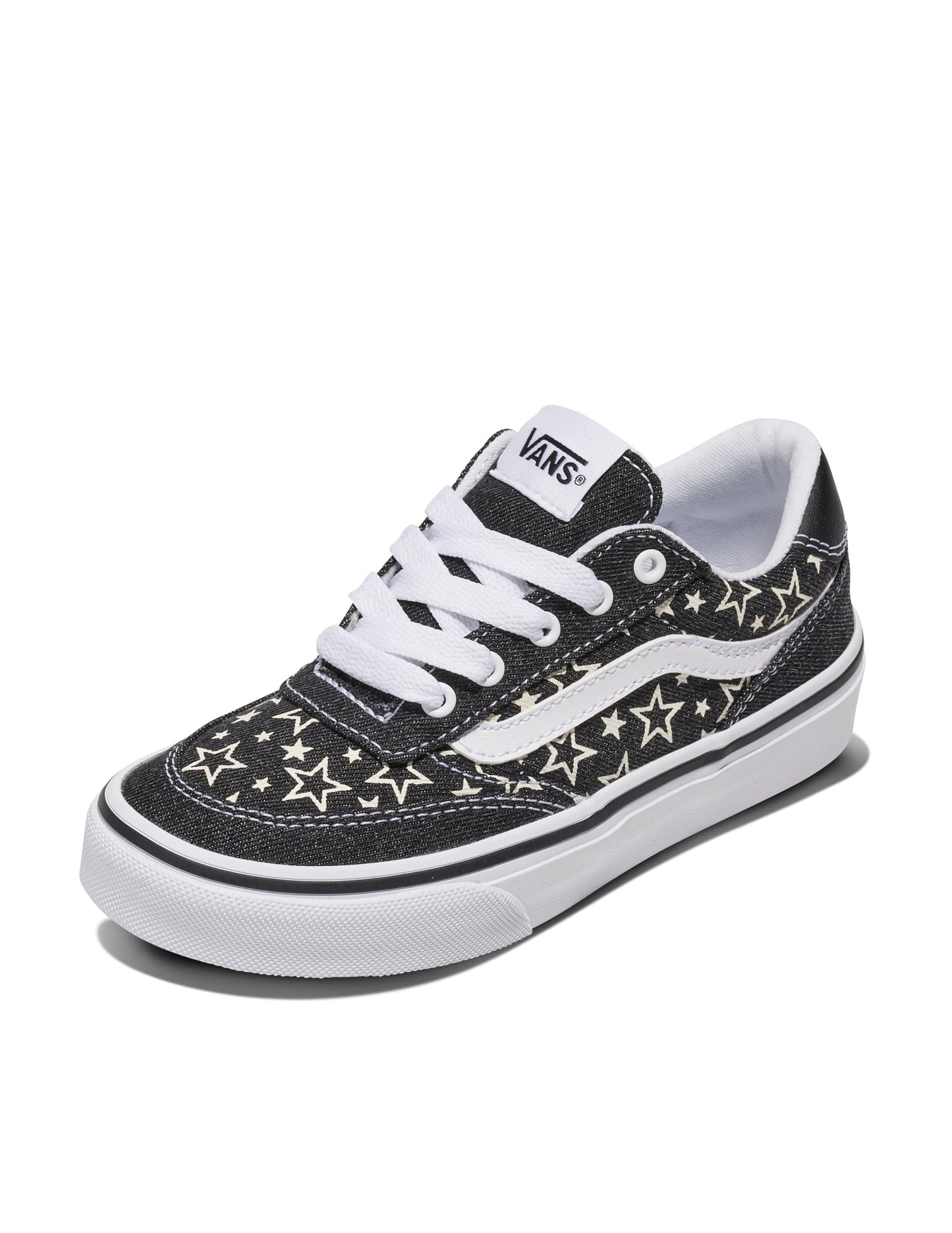 Vans Missy Brooklyn LS Shoe | Girls' Low-Top Sneakers for School & Fashion, Casual Kid Footwear, Stars Black, 4