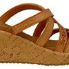 Skechers Women's Beverlee - Tiger Posse Wedge Sandal, Tan, 6.5 M US