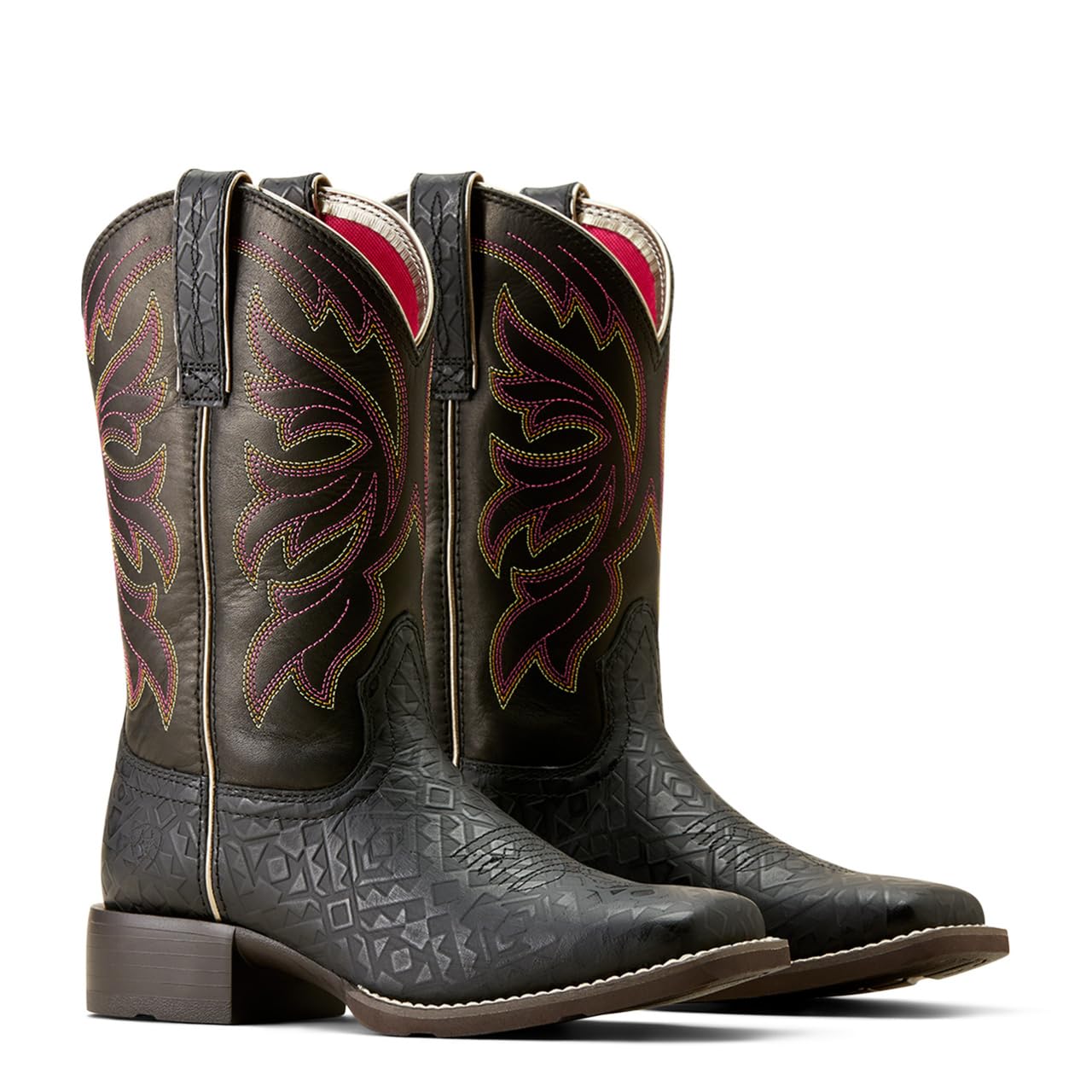ARIAT Women's Buckley Western Boot, Limousine Black/Black Blanket Emboss, 7.5
