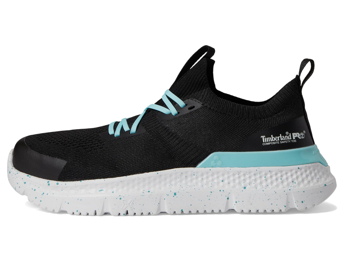 Timberland PRO® Setra Knit Composite Safety Toe Women’s Sneakers – Breathable Upper – Removable Insole Black/Turquoise 8.5 B - Medium