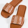 Tory Burch Women's Double T Sport Slides, Bourbon Miele/Gold, 4 Medium US