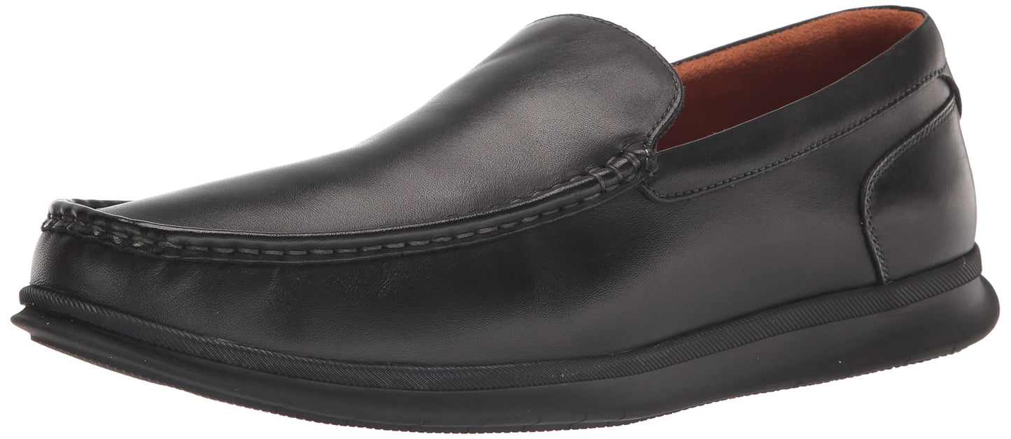 Florsheim Montigo Moc Toe Venetian Loafer Black Smooth Leather/Black Sole 8.5 M (D)