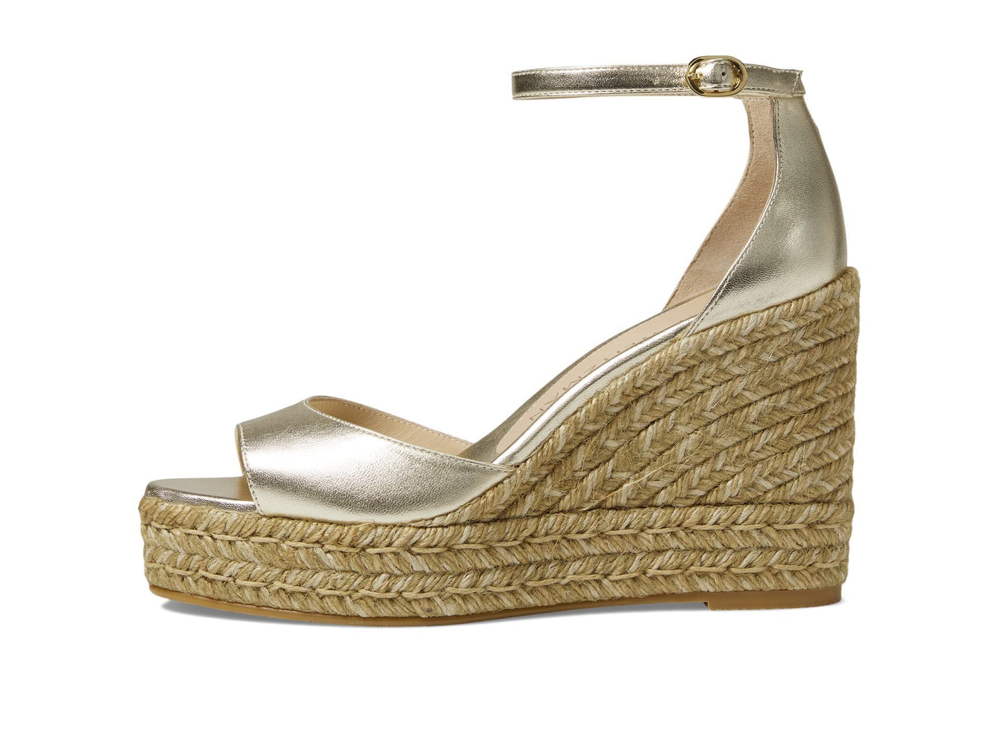 Stuart Weitzman Nudistcurve Espadrille Wedge Platino 1 6.5 B