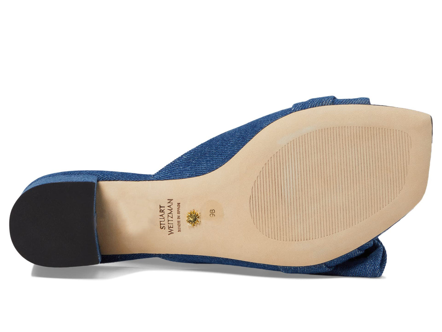 Stuart Weitzman Loveknot 50 Block Slide Indigo 8 B