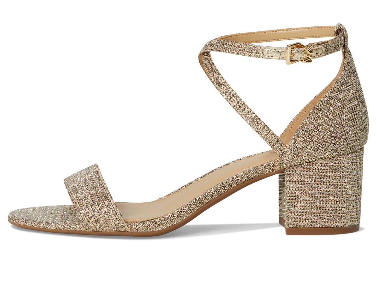 Michael Kors Women's Serena Flex Sandal, Pale Gold/Glitter, 5.5