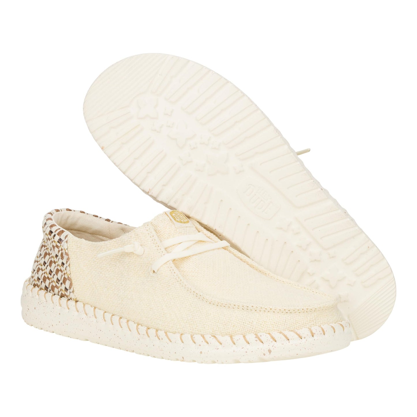 HEYDUDE Wendy Funk Coastal Woven Egret/Multi Size 12, Women’s Shoes, Women’s Slip-on Loafers, Comfortable & Light-Weight
