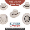Silver Canyon Men's Denver Crushable Wool Felt Western Style Cowboy Hat - Silver Belly