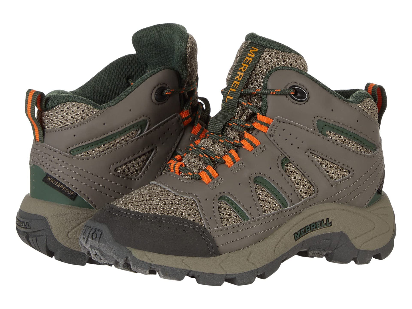 Merrell Unisex Kid's OAKCREEK MID LACE WATERPROOF Backpacking Boot, BOULDER, 2 Medium