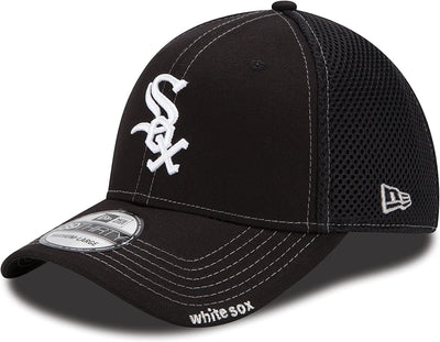 New Era MLB Neo Team Color 39Thirty Stretch Flex Fit Hat Cap (as1, Alpha, m, l, Chicago White Sox Black)