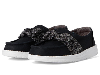 HEYDUDE Girls Wendy Bow Essentials (Toddler) Black 6 Medium