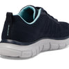 SKECHERS Women's Track New Staple Sneaker, Navy Aqua, 9.5