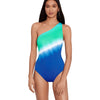 Lauren Ralph Lauren Cabana Ombre One Shoulder One-Piece Multicolored 12